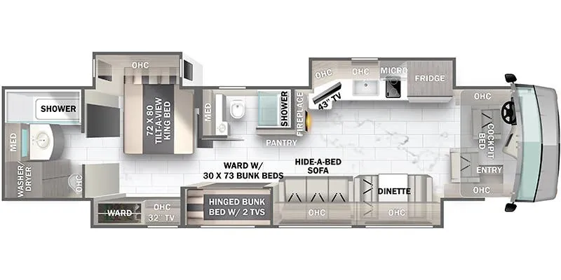 Forest River Berkshire 40F floor plan
