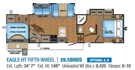 Jayco Eagle HT 29.5BHDS floor plan