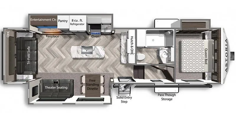 Dutchmen Astoria 1500 2993RLF floor plan