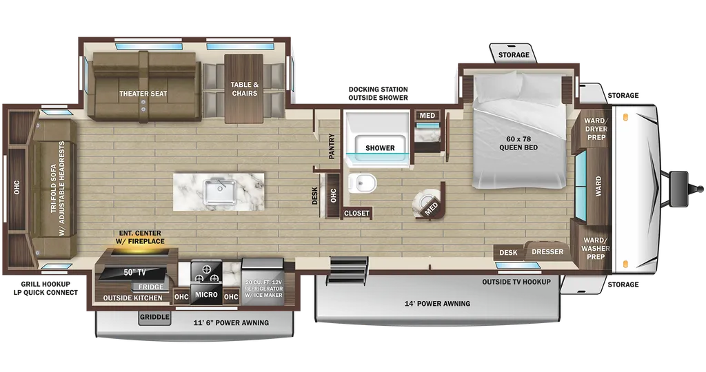 2025 Highland Ridge Open Range 322RLS floor plan