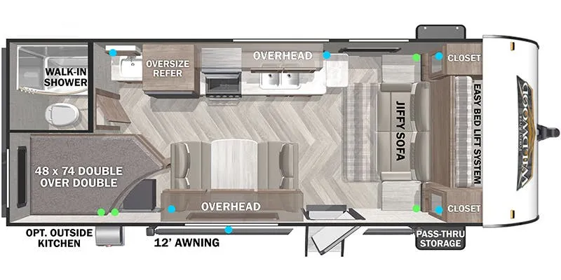 2022 Forest River RV Wildwood X-Lite 19DBXL floor plan