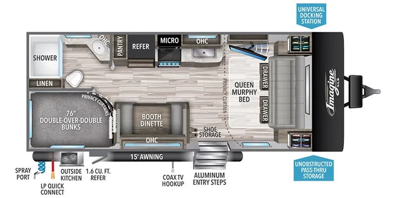 2022 Grand Design Imagine XLS 21BHE - Floor plan