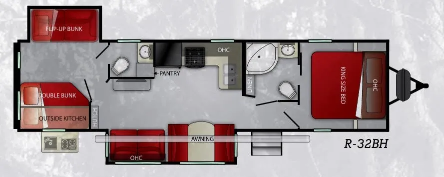 Cruiser RV Radiance 32BH floor plan