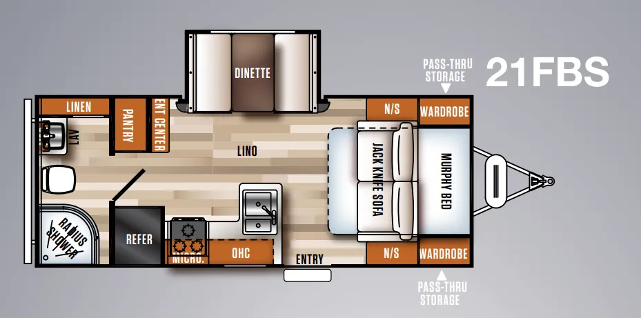 Forest River Vibe Extreme Lite 21FBS floor plan
