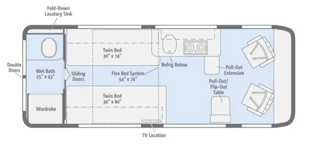 Winnebago Travato 59K floor plan