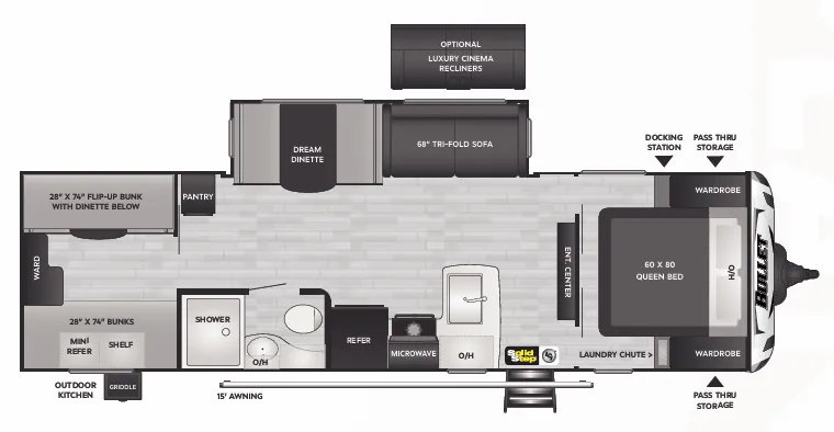 Keystone Bullet Premium 287QBSWE floor plan
