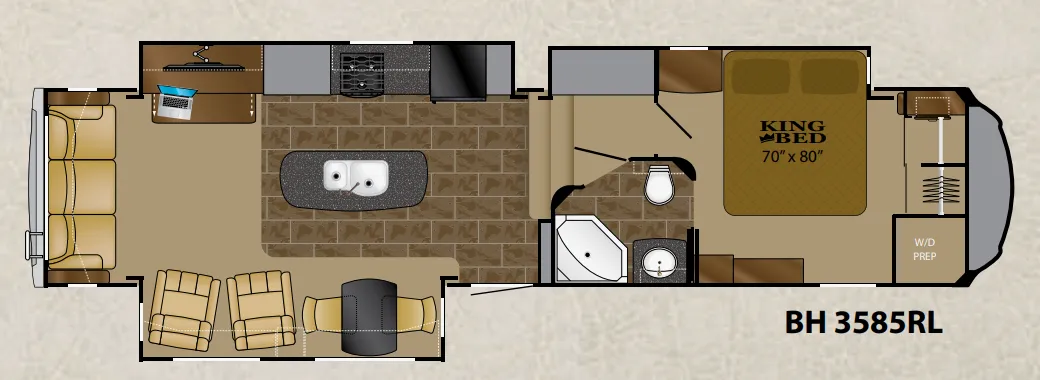 Heartland Bighorn 3585RL floor plan