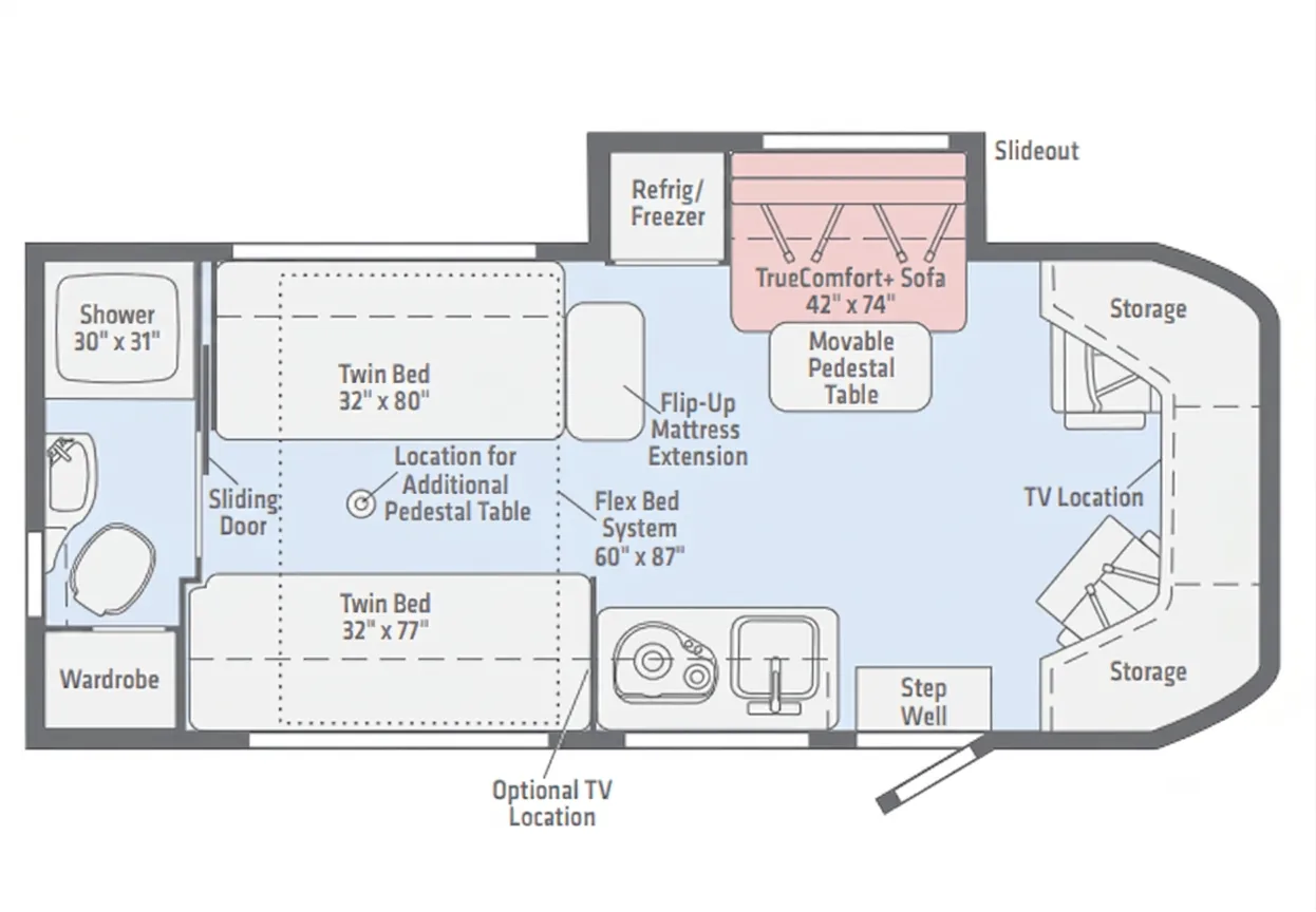 Winnebago Fuse 23A floor plan