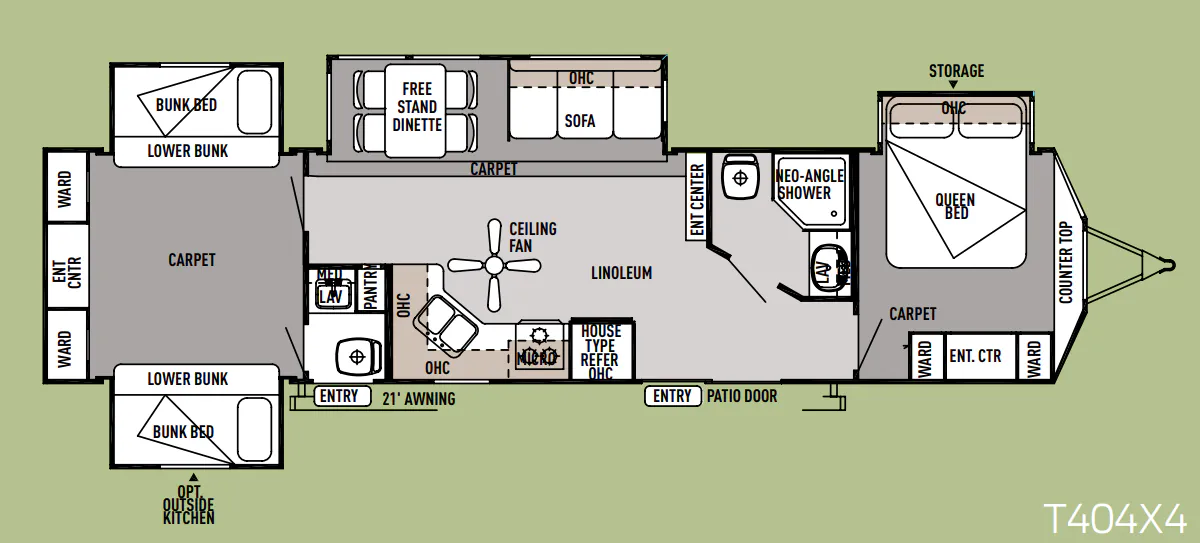 Forest River Wildwood Lodge 404X4 floor plan