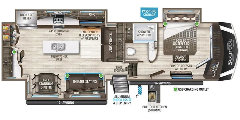 2023 Grand Design Solitude 345GK floor plan