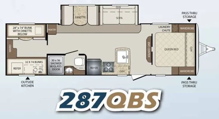 Keystone Bullet 287QBS floor plan