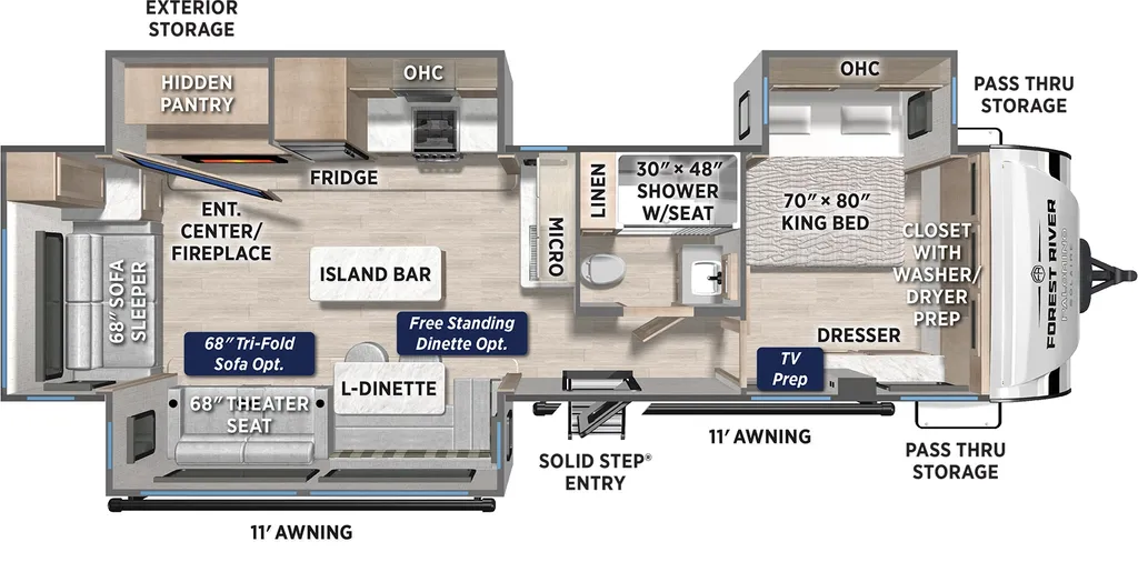 2026 Forest River Solaire 3380RLBT floor plan