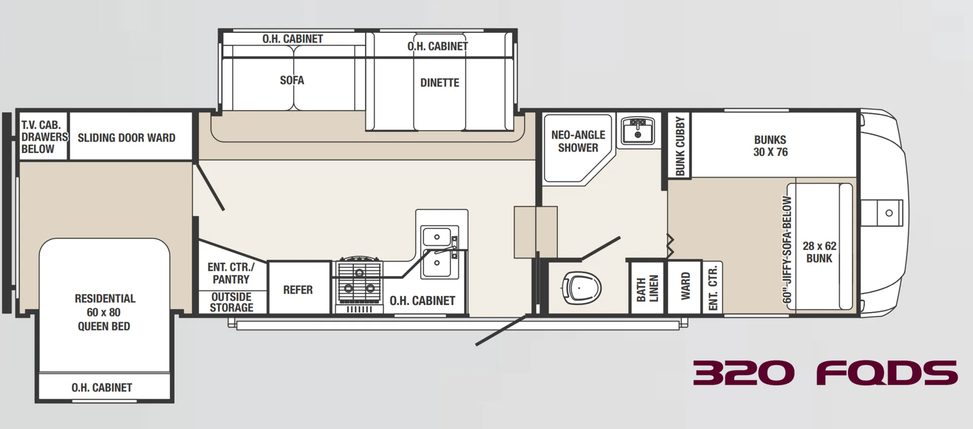 Palomino Sabre Silhouette 320 FQDS floor plan