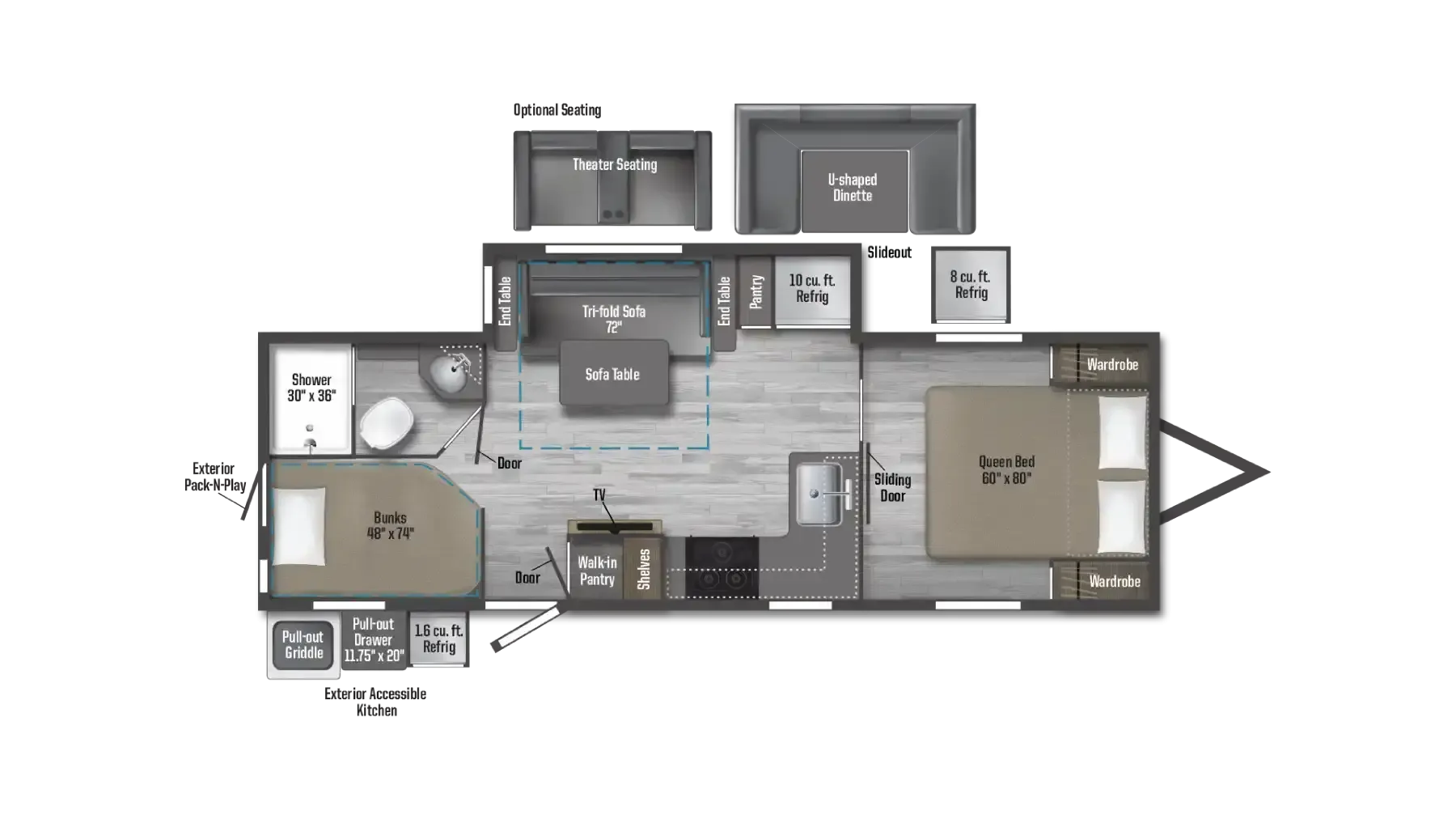 Winnebago Minnie 2301BHS floor plan