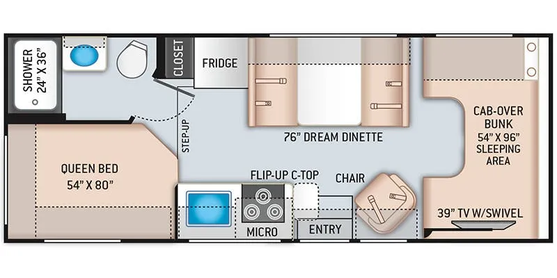Thor Motor Coach Freedom Elite 23H floor plan