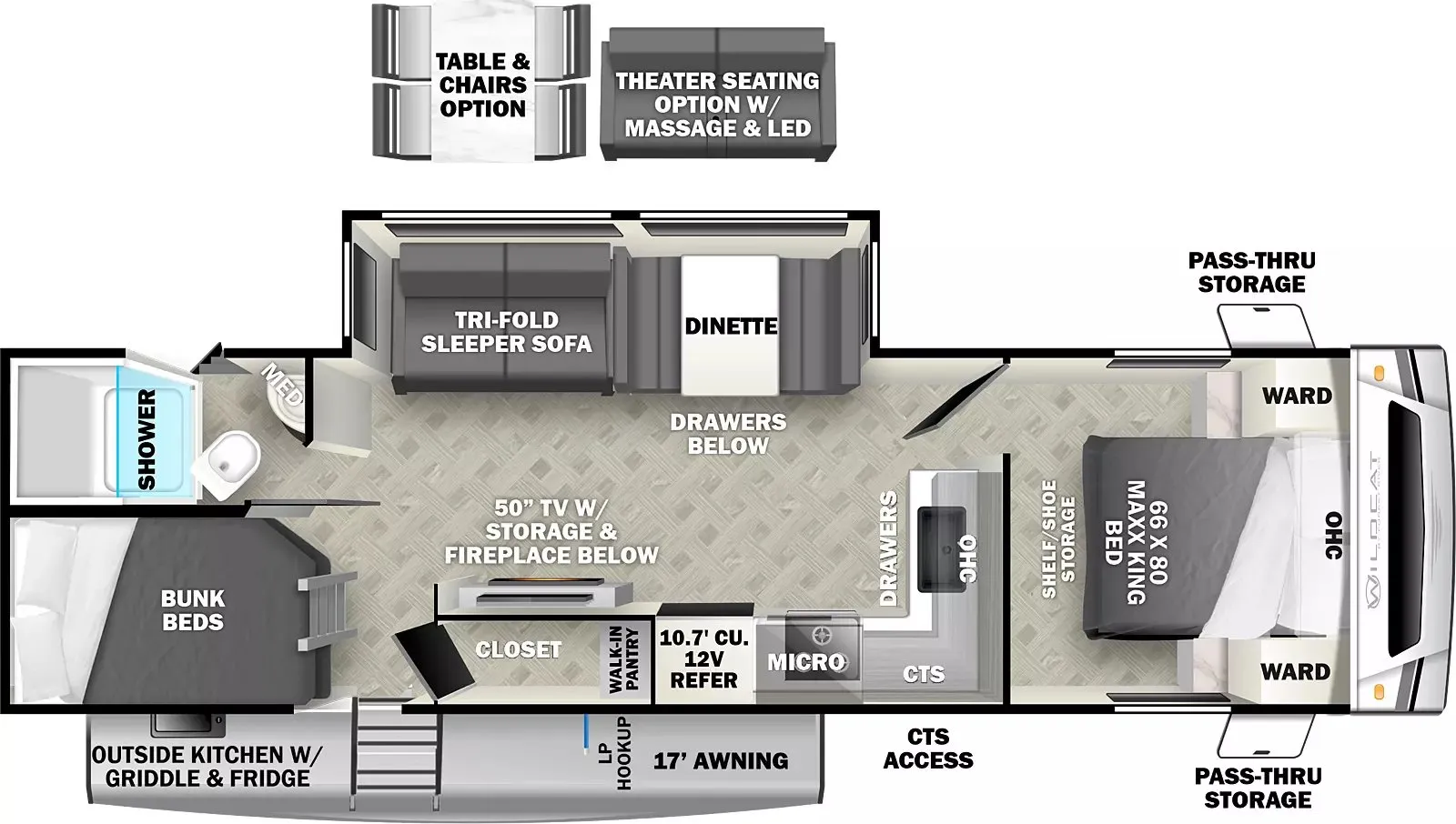 Forest River Wildcat 269DBX floor plan