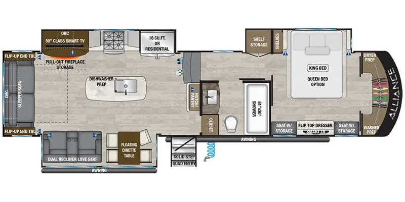 2022 Alliance RV Paradigm 340RL floor plan