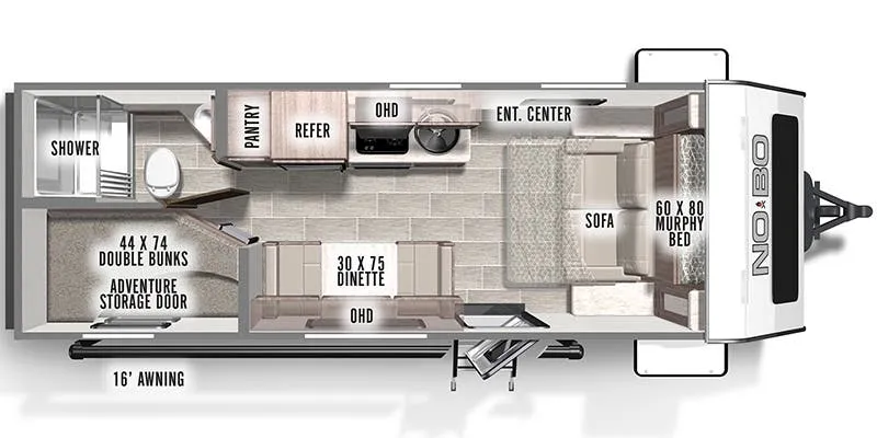 2023 Forest River No Boundaries NB19.3 floor plan