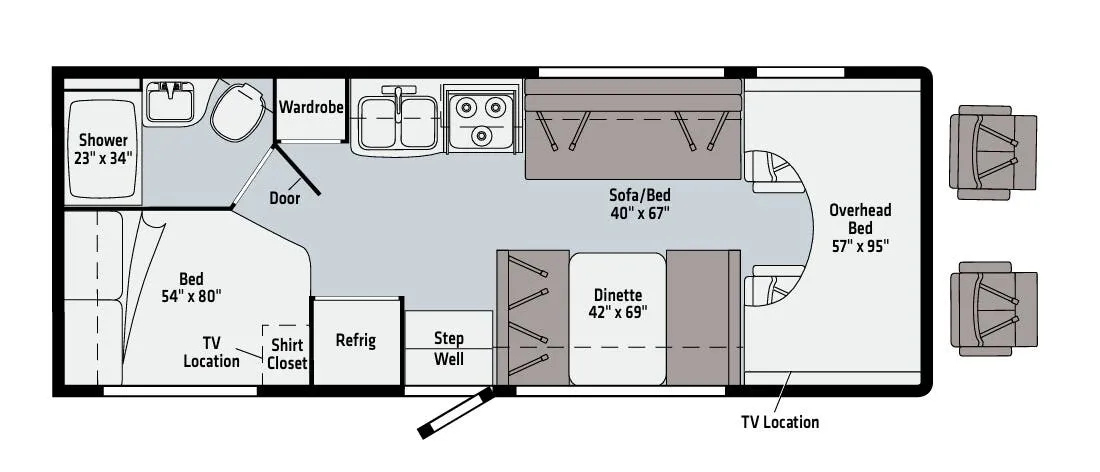 Winnebago Spirit 25B floor plan