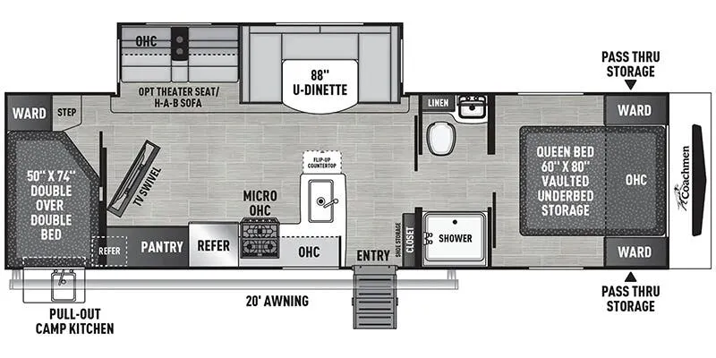 Coachmen Freedom Express Ultra Lite 294BHDS floor plan
