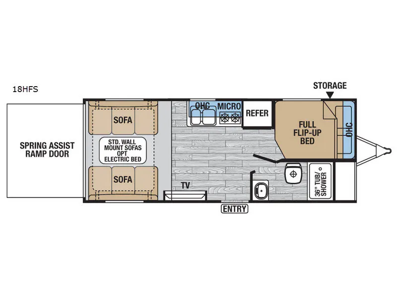 2016 Forest River XLR Hyperlite 18HFS - Floor plan