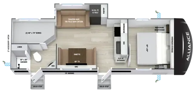 Alliance RV Delta BH255 floor plan
