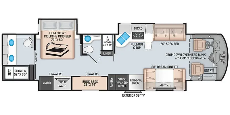 2023 Thor Motor Coach Aria 4000 - Floor plan
