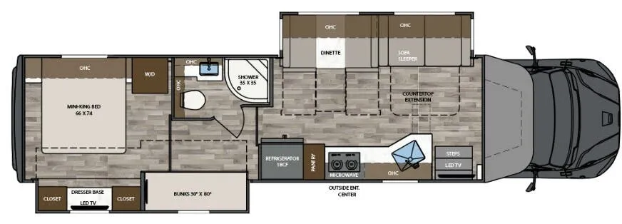 Renegade RV Verona 40VBH floor plan