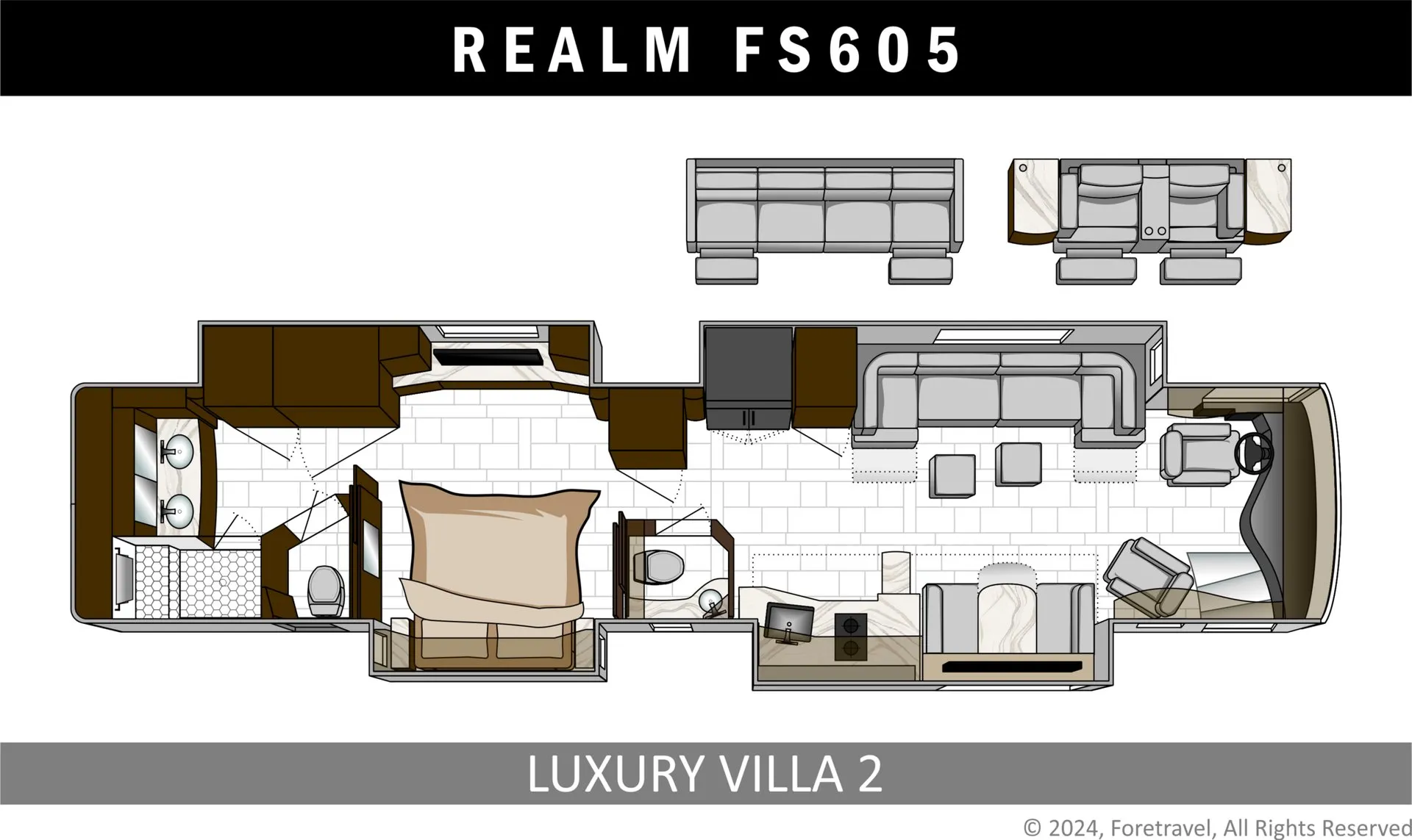 Foretravel Realm FS605 FS605 LV2 floor plan
