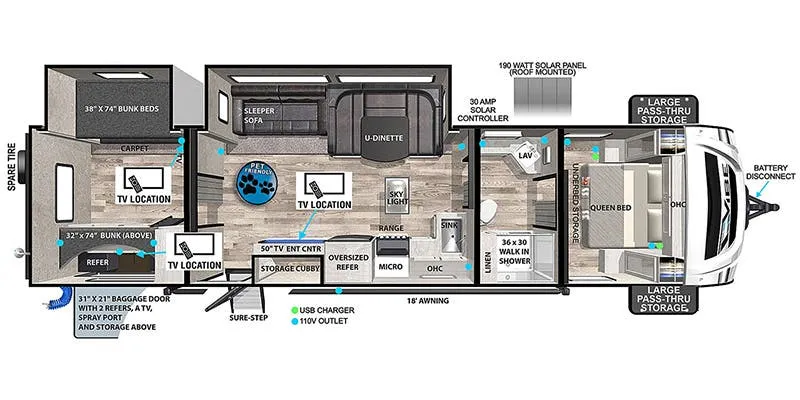 Forest River Vibe 29BH floor plan
