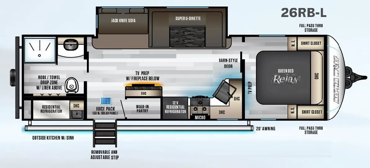 2022 Forest River Cherokee Alpha Wolf 26RB-L - Floor plan