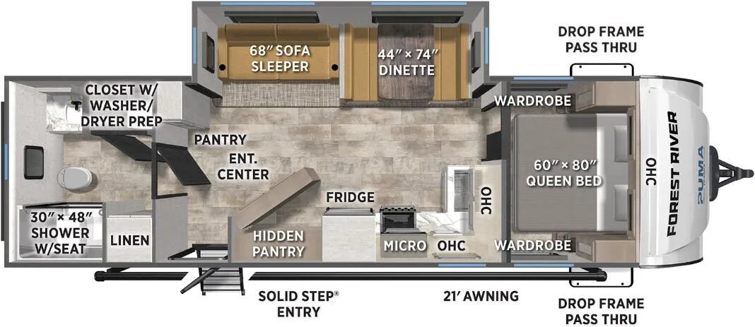 Forest River Puma Tracks 2580RBSS floor plan