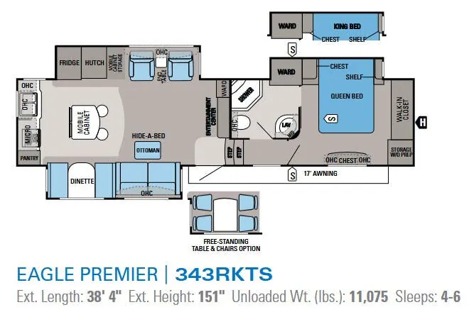 Jayco Eagle Premier 343RKTS floor plan
