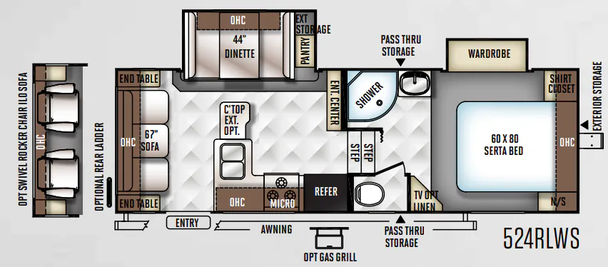 Forest River Flagstaff Super Lite 524RLWS floor plan