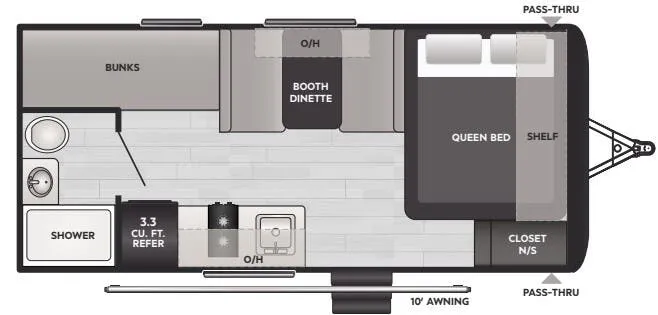Keystone Hideout Mini 175BH floor plan