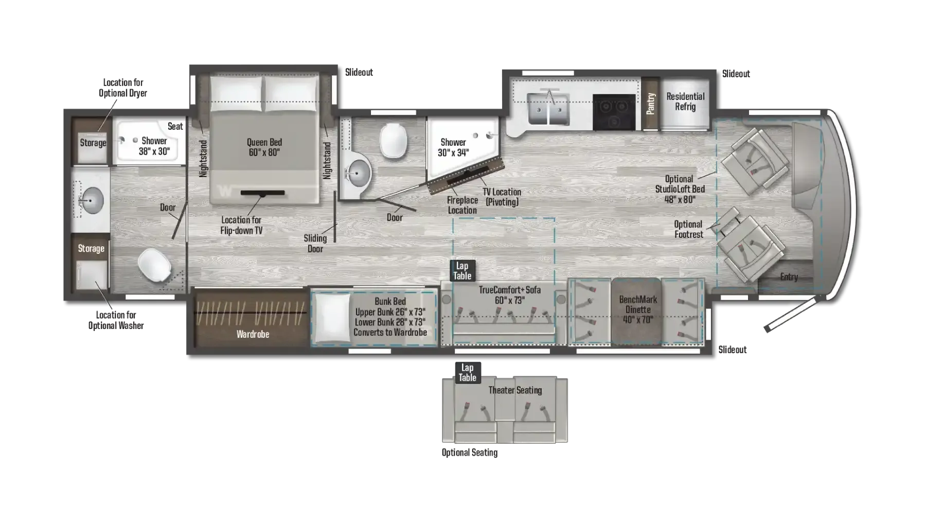 Winnebago Forza 38W floor plan