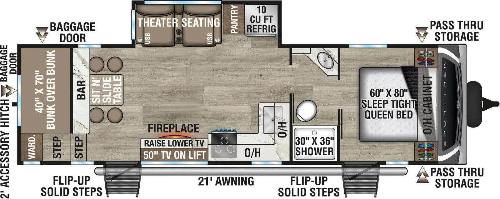 2026 Venture RV SportTrek ST271VBH - Floor plan