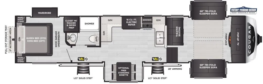 Keystone Cougar 354FLS floor plan