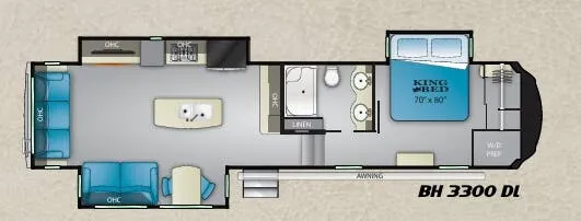 Heartland Bighorn 3300DL floor plan