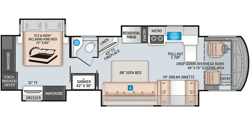 2020 Thor Motor Coach Aria 3701 floor plan