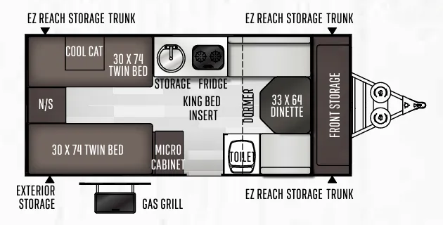 Forest River Flagstaff Hard Side T21TBHW floor plan