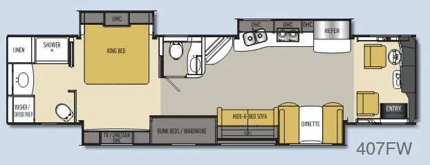 Coachmen Sportscoach Cross Country 407FW floor plan