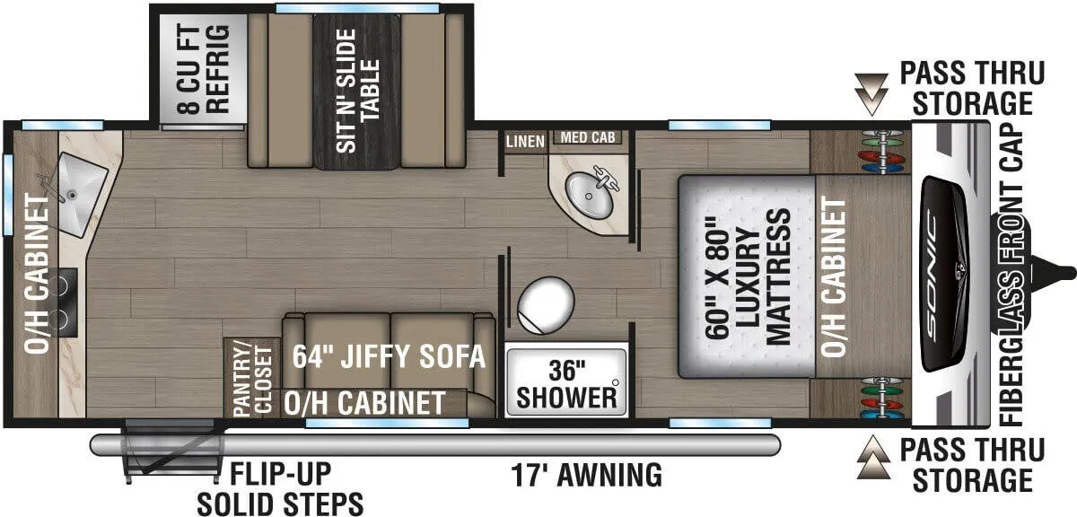 2024 Venture RV Sonic SN231VRK - Floor plan