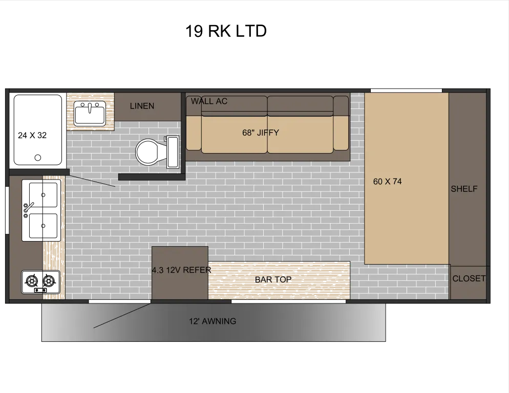 2026 Sunset Park RV Sun Lite LTD 19RK - Floor plan