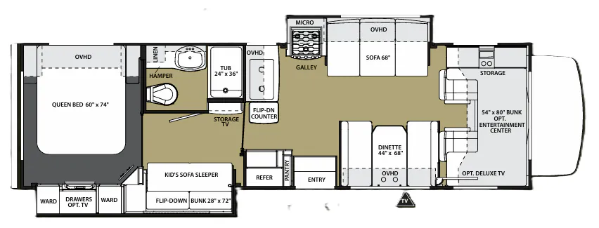 2014 Forest River Sunseeker 3170DS floor plan