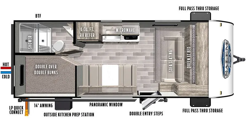 2021 Forest River Salem FSX 179DBK floor plan