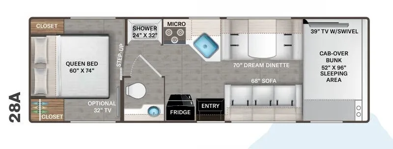 Thor Motor Coach Chateau 28A floor plan
