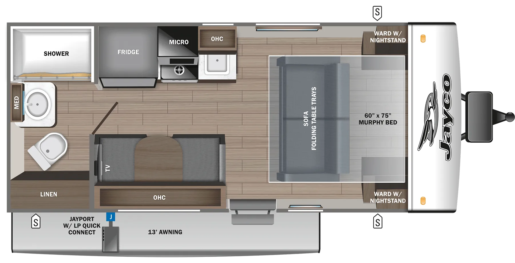 2025 Jayco Jay Feather Micro 173MRB - Floor plan
