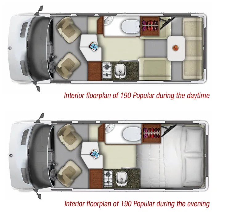 2014 Roadtrek Popular 190 - Floor plan