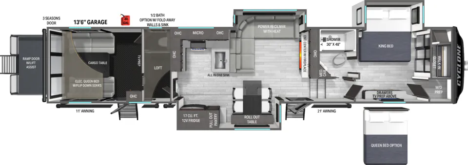 Heartland Cyclone 3913 floor plan
